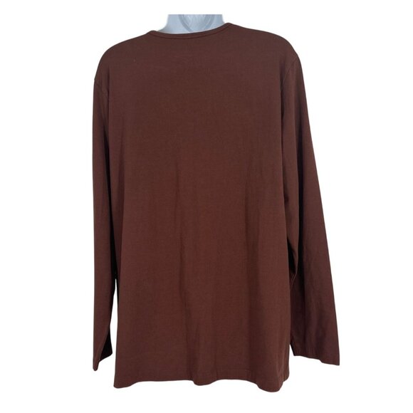 Susan Graver Style Womens Brown Round Neck Long Sleeve Top Size 1X - Picture 4 of 7